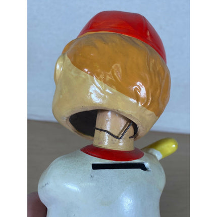 ArtMark 1970’s Little League Bobblehead Bank – 9" – Original Stopper & Label