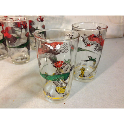 Vintage Hazel Atlas Wild Birds Glass Tumblers Set of 11 – Pheasants & Geese