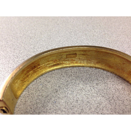 Vintage Napier Hammered Goldtone Metal Cuff Bracelet 8" Wide Fashion Jewelry