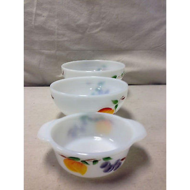 Vintage Fire King Fruit Pattern Bowls – 3 Piece Nesting Set