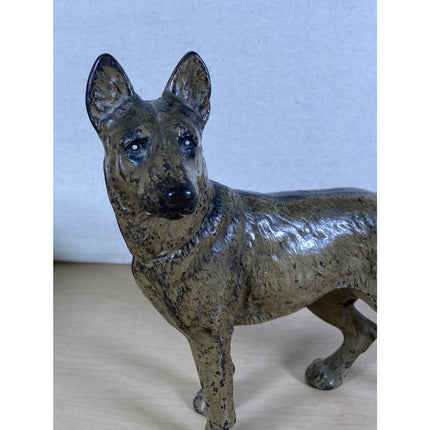 1930s Hubley Cast Iron German Shepherd Dog Vintage Doorstop