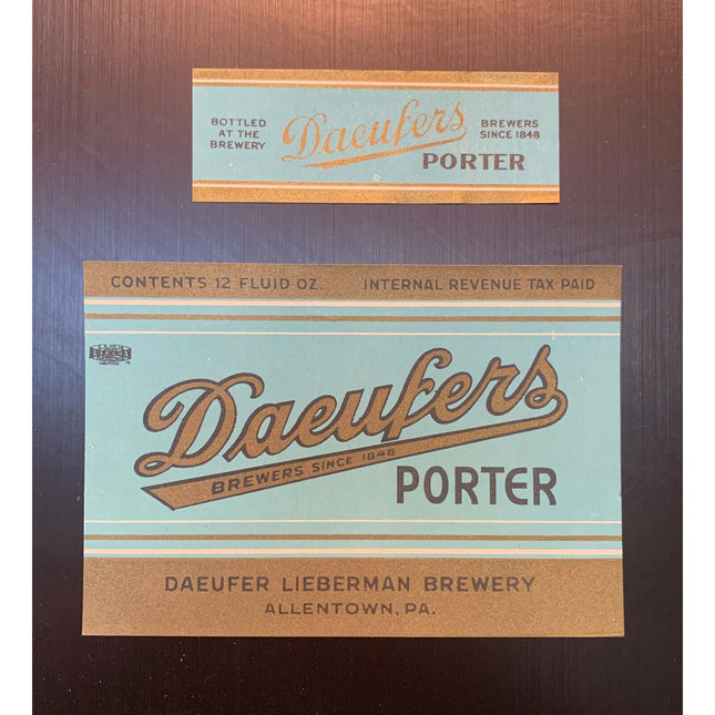 Daeufers Porter Beer Label – IRTP, Early 1930s