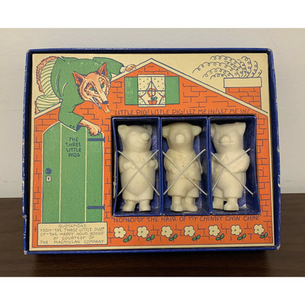 1930’s Three Little Pigs Soap Set / NIB – With Original Sleeve & Inserts NIB
