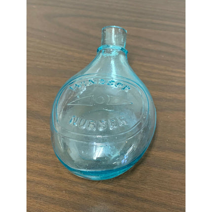Antique Windsor Glass Turtle Baby Bottle – Circa 1900 Feeder Nurser