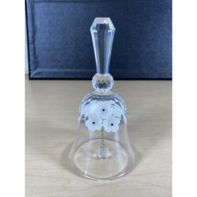 Swarovski Crystal 5 1/2” Frosted Bell with Flowers Figurine