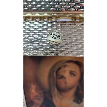 3D Jesus & Mary Hologram Light-Up Shadow Box Picture Brass Tone Metal Frame