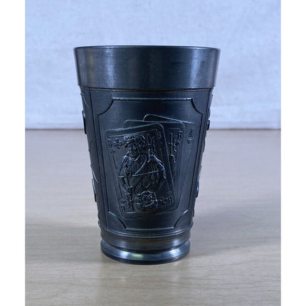 Vogel 95% Pewter Playing Cards Tumbler Collectible Vintage