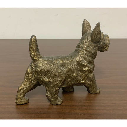 Japan Scottish Terrier Bronzed Figurine – 1940’s-50’s Metal Dog Statue