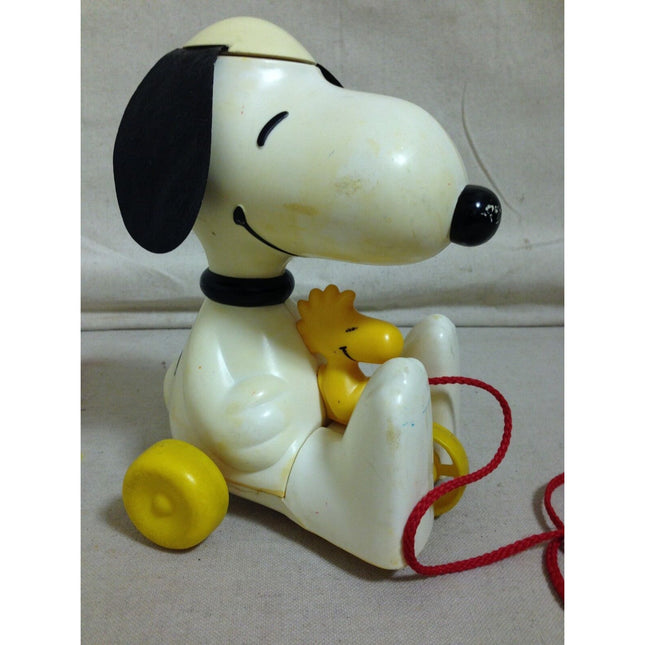 VTG 1970s Hasbro Snoopy & Woodstock Pull Toy – Spinning Ears Helicopter Peanuts