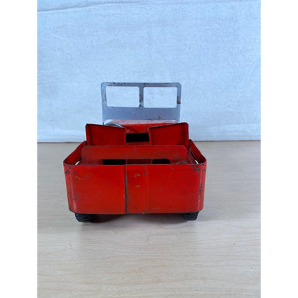 1950s Vintage Pressed Steel Red Toy Marx Lumar Willys Jeep