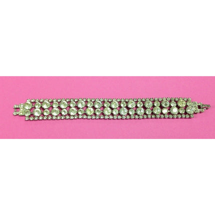 Vintage Weiss Rhinestone Bracelet – 4 Row Silvertone — Signed!