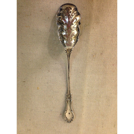 Vintage Sterling Silver Engraved Ornate Olive Spoon
