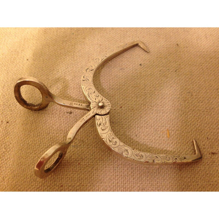 Vintage Sterling Silver Ice Tongs – Ornate Etched Design, 12.75g