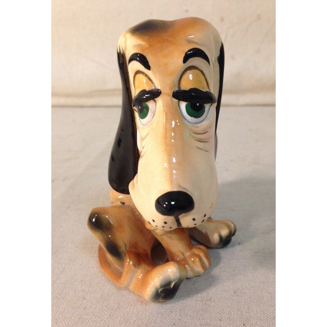 Vintage Japan Porcelain Droopy Sad Basset Hound Dog Figurine 5"