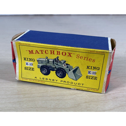 Vintage 1960s Matchbox Lesney K-10 Aveling-Barford Tractor-Shovel w/ Box