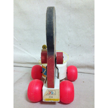 Vintage 1960’s Fisher Price Drummer Boy Pull Toy #634 – Wood & Plastic
