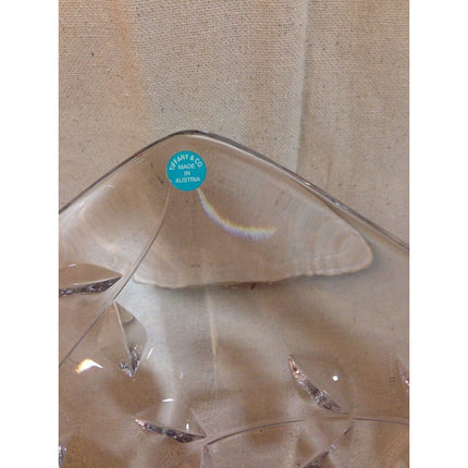 Signed Tiffany Floral Vine Glass Serving Bowl w/ Sticker – Made in Austria