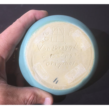 Van Briggle Pottery Bowl Vase – Bluish Green #20 Marking