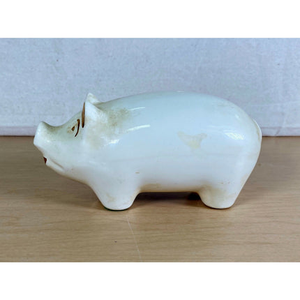 VTG Buntingware Pig Bank Lancaster East Division Cream Ceramic w/ Gold Overlay