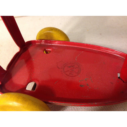 Vintage 1930s-40s Marx Die Cast Red 3-Wheel Toy Cart Table – Working