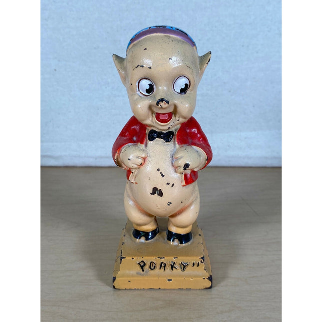 Hubley Cast Iron Porky Pig Still Bank