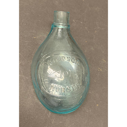Antique Windsor Glass Turtle Baby Bottle – Circa 1900 Feeder Nurser