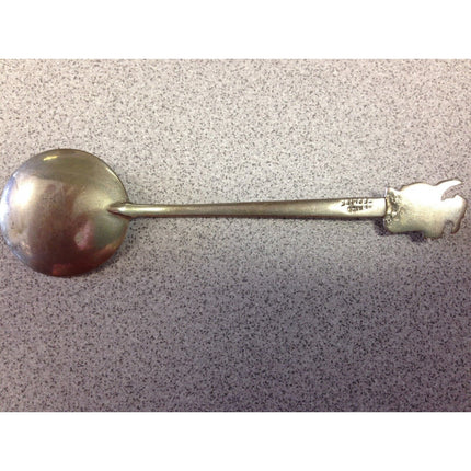 Vintage Sterling Silver Mexico Aztec Calendar Spoon 925