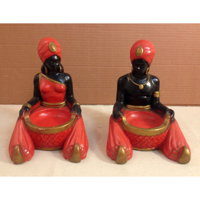 Vintage Genies Chalkware Ashtrays