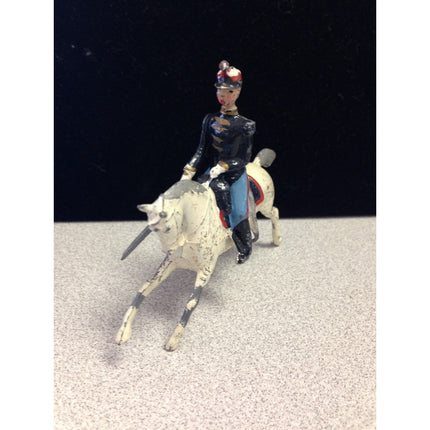 Vintage 1940's Lead Soldier on White Horse Figurine – England