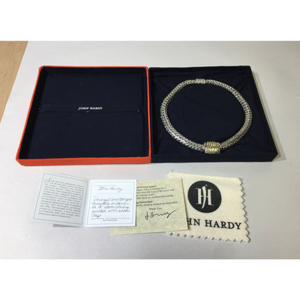 John Hardy 925 Sterling Silver & 18K Gold Dot Necklace with Enhancer
