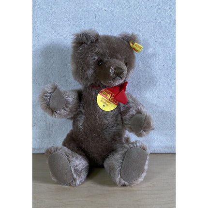 Steiff #0202/26 Original Teddy Bear – 8" Plush with Bow, Card, Tag & Button