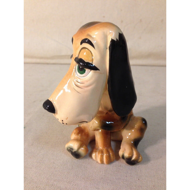 Vintage Japan Porcelain Droopy Sad Basset Hound Dog Figurine 5"