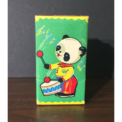 Vintage Clockwork Panda Drummer Wind-Up Tin Toy – NIB 3 3/4” China – WORKING