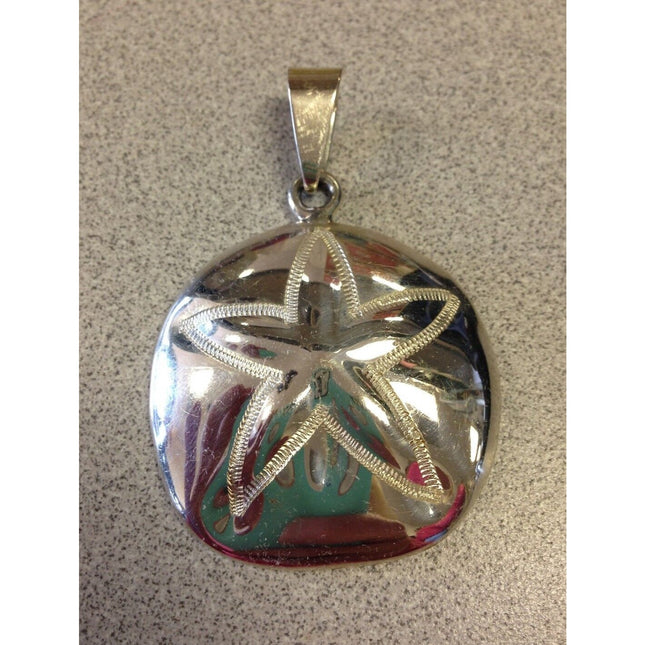 Sterling Silver 925 Sand Dollar Pendant 3D Design
