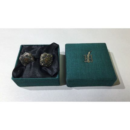 John Hardy 925 Sterling Silver & 18K Gold Dot Earrings with Box
