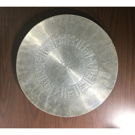 Arthur Armour Aluminum Zodiac Tray – Mid-Century Hand-Wrought 18" Vintage