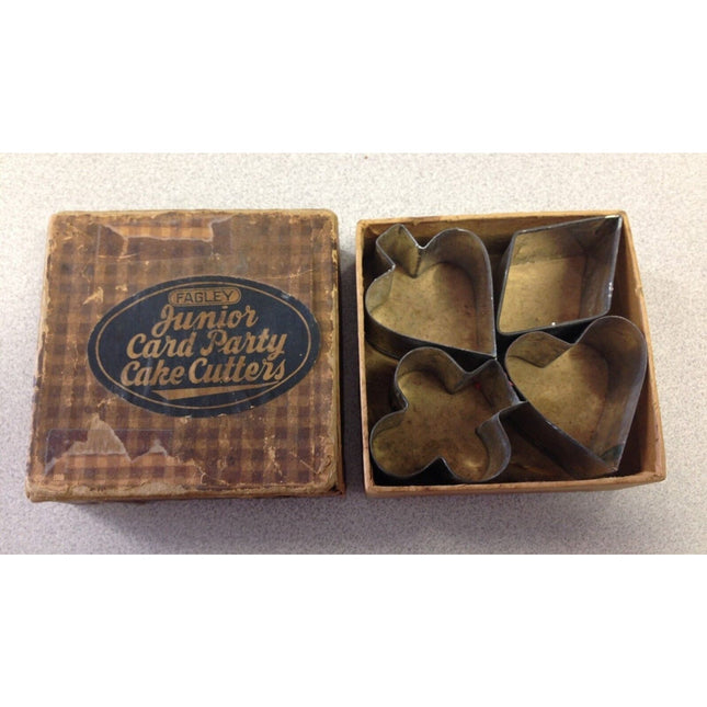 Vintage Fagley Junior Card Party – Set of 4 Cake Cutters in Original Box