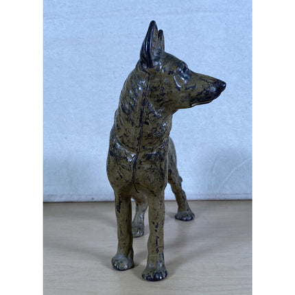 1930s Hubley Cast Iron German Shepherd Dog Vintage Doorstop