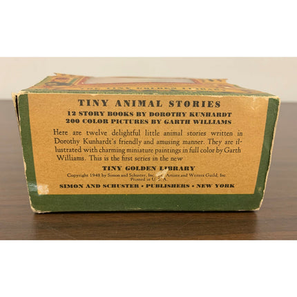Tiny Animal Stories by Dorothy Kunhardt – 1948 Simon & Schuster – 12 Mini Books
