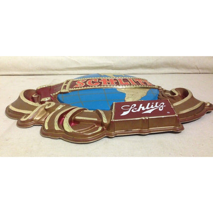 Vintage 1950s-60s Schlitz Beer 3D Globe Sign – Plastic Over Cardboard