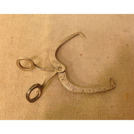 Vintage Sterling Silver Ice Tongs – Ornate Etched Design, 12.75g