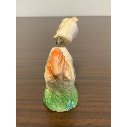 Vintage 1930s-40s Chalk Chicken Rooster Figurine with Bobbing Head