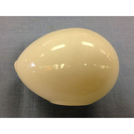 Vintage Handblown Glass Easter Egg Handpainted White w/ Gold Lettering on Base