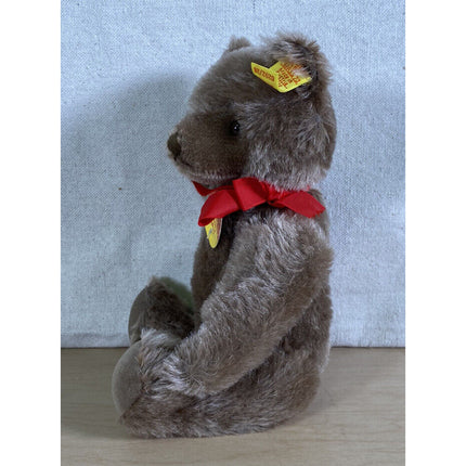 Steiff #0202/26 Original Teddy Bear – 8" Plush with Bow, Card, Tag & Button