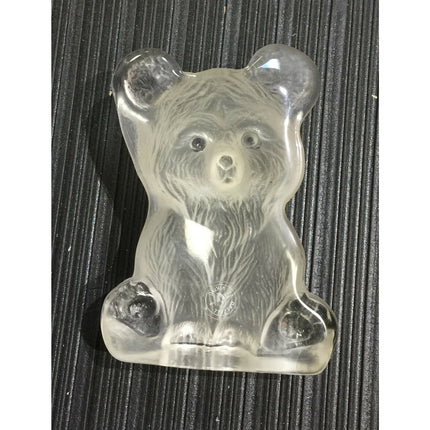 Viking Dalzell Frosted Glass Bear Figurine Handmade USA w/ Original Sticker