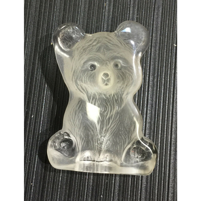 Viking Dalzell Frosted Glass Bear Figurine Handmade USA w/ Original Sticker