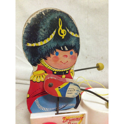 Vintage 1960’s Fisher Price Drummer Boy Pull Toy #634 – Wood & Plastic