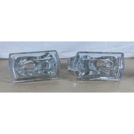 1940’s Vintage Pair LE Smith Clear Glass Rearing Horse Bookends