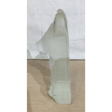 Viking Dalzell Frosted Glass Bear Figurine Handmade USA w/ Original Sticker