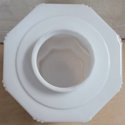 Vintage Art Deco White Glass 3-Tier Skyscraper Lamp Shade Globe Light Fixture